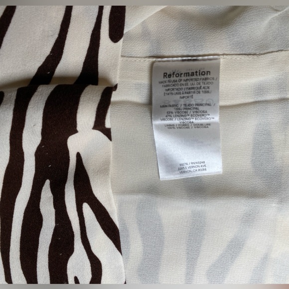 Reformation Carla Low Waist Brown Zebra Print Mini Skirt - Picture 6 of 6